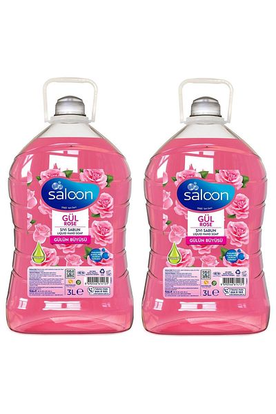Saloon Liquid Soap Rose 3 Liters*2 Total 6 Liters Rose Scented Liquid Soap