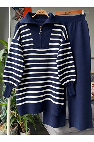 MODA VEDAT Жіночий трикотажний комплект у смужку