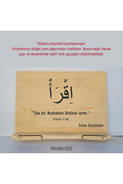 münzevi İsme Özel Masaüstü Rahle/ Kitap Tutucu - Ikra (OKU) Arapça Model 022