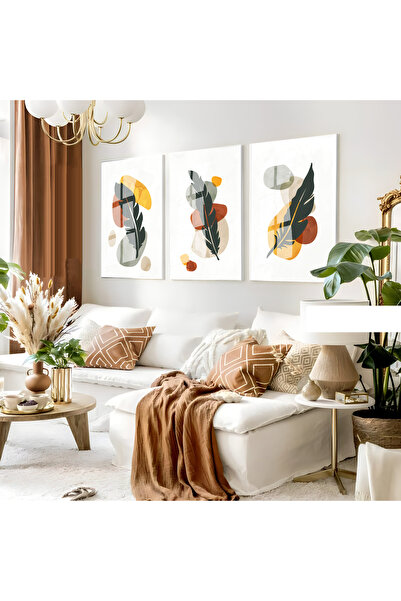 Harika bir ev Hari̇kabi̇rev |   Minimalist Leaf Bohemian Combination Ii | Fra...