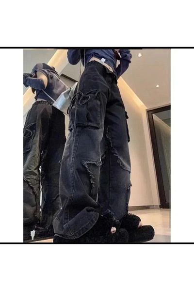 DENİKK Yudoowear فضفاض جيب ستار جان السراويل جيب البضائع
