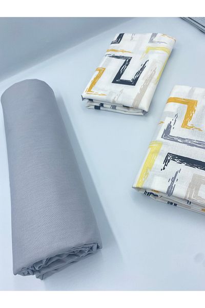 pınarhome collectıon New Season - 100% Organic Cotton, Soft Sand and Elastic Crossbody+Pillow Cover Corner Depth 28-30 cm