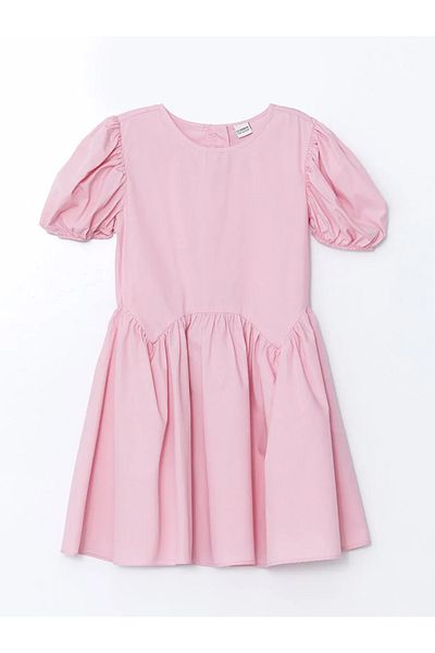 LC Waikiki Lcw Kids Pink Crew Neck Girls' Dress