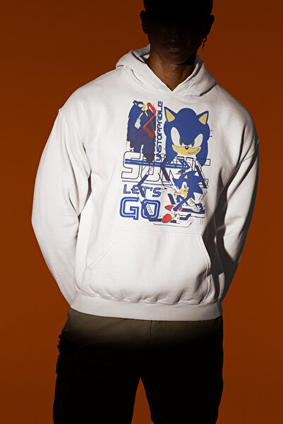 SEVBANO Sonic Lets Go Printed Unisex Oversize Cartoon Hoodie