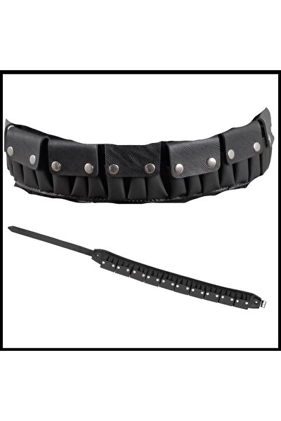 Uygunayakala Uyguna-Yakala Siyah - Suni Deri Fişeklik Kapaklı - 052-S