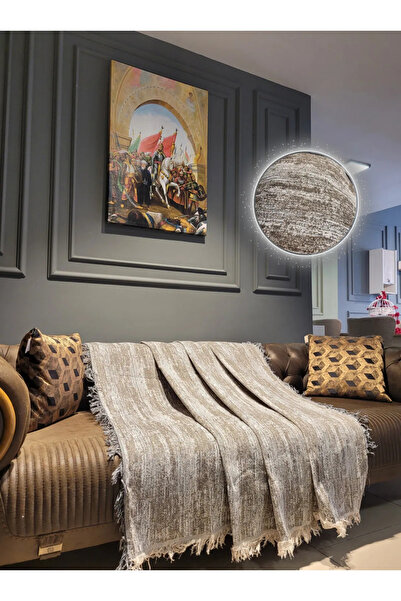 BH Pamuklu Lüks Kaymaz Koltuk Örtüsü | Koltuk Şalı | Çok Amaçlı Örtü