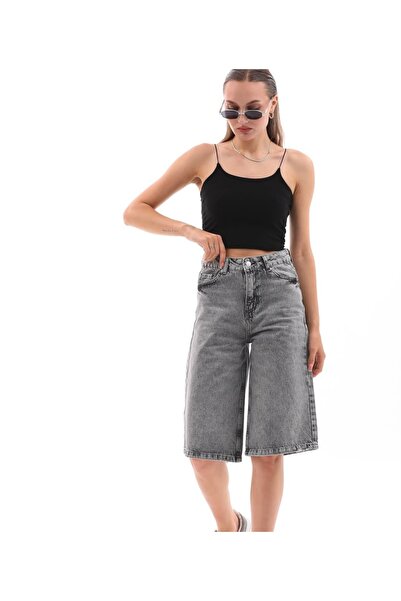 DENİKK Yudoowear, Women's Black Rodeo Jeans Bermudas Short