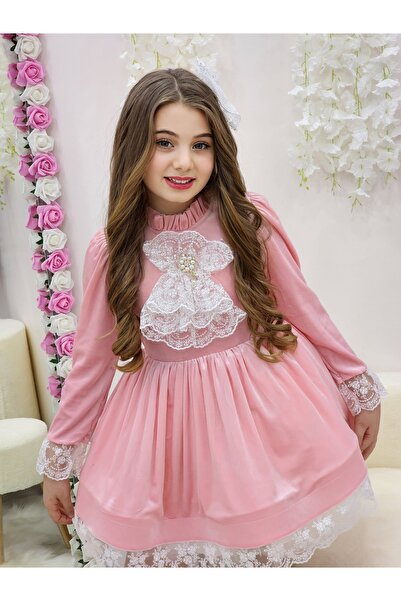 N.S.K NEWSTAR KİDS KIZ ÇOÇUK KADİFE ELBİSE