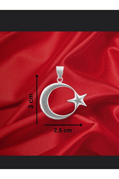 bymissmücevherat 925 Ayar Gümüş Ay Yıldız Kolye Ucu