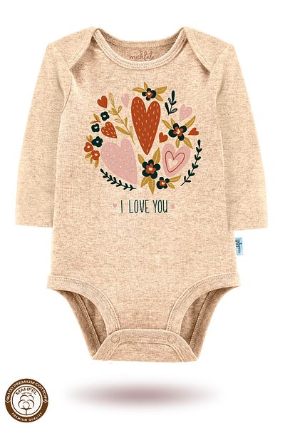 MAHFEL 100% Cotton 3-Piece Organic Printed Snap Fastener Baby Bodysuit