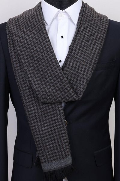 Esgue Brown-Grey Double-Sided Houndstooth Patterned Viscose Camisole