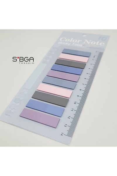 sibga tasarım Transparent Colored Post-It Note Paper - 200 Sheets Bookmark Sticker
