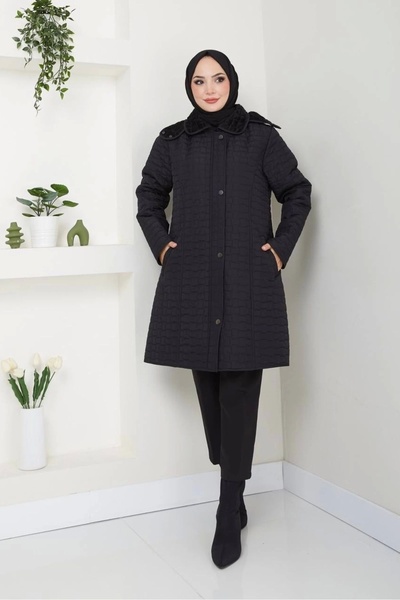 Nevayla Moda İçi Kürklü Kapüşonlu Kaban Mont