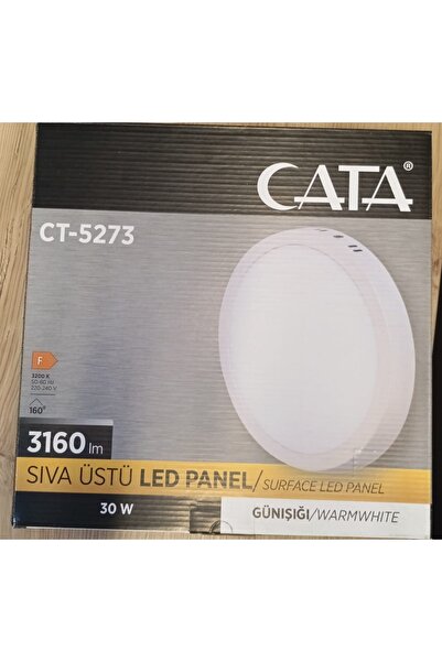 Cata 30 Watt Panel Led Armatür Sıva Üstü Yuvarlak Ct 5273 Günışığı Sarı Işık ...