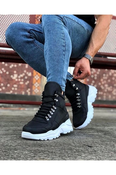 Genel Markalar Wagoon WG07 Siyah Renk Uzun Bağcıklı Bot