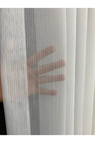 ÇOPURLAR PERDE Başak Desen Zeminli Akıcı Kırışmaz Tül Perde 1e3 sık pile