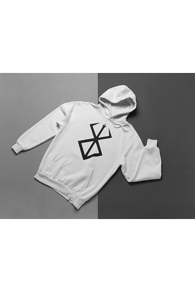 SEVBANO Anime Berserk Logo Printed Unisex Oversize Hoodie
