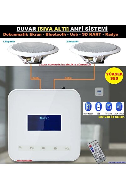 Genel Markalar MÜZİK KONTROL DOKUNMATİK ANFİ [SIVA ALTI] (BLUETOOTH-USB-SD KART-RADYO-KUMANDALI)