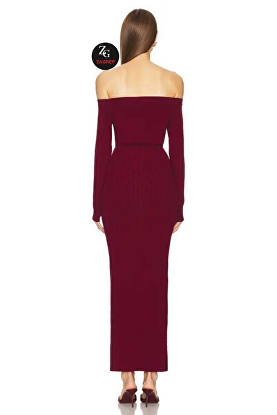 Zagrep Burgundy Strapless Silk Maxi Dress with Finger Snap, Side Hidden Zip and Lining