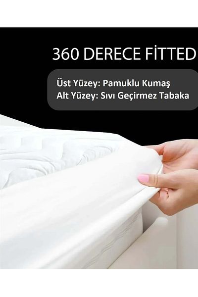 LİVDORA Livdora Quilted Full Edge Elastic Liquid Proof Double Mattresses (160X200 30)