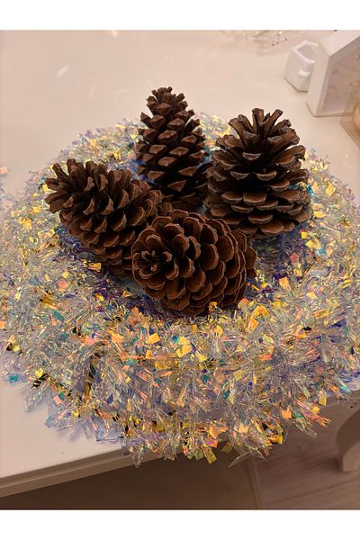 Biz Class Set of 4 Natural Cones Brown Christmas Decor Christmas Table 10 cm