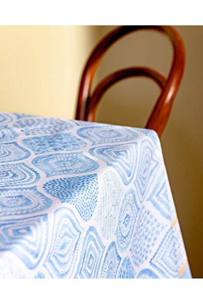 Madame Coco Wanzele Masa Örtüsü - Mavi - 160x250 cm