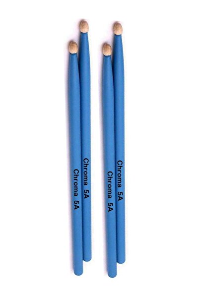 Chroma Baget Mavi 2 Çift - Davul - Bateri Bageti Drumsticks 5a Pürüzsüz Yüzey