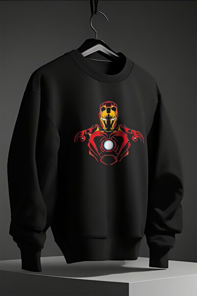 KENDRİCK MARVEL Karakter İRON MAN DTF Baskılı Sweatshirt