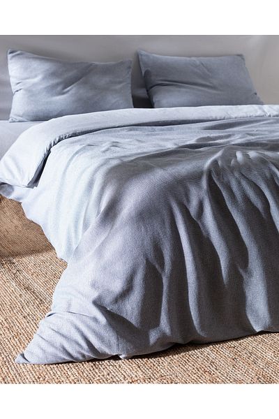 Madame Coco Nuage Single 100% Cotton Yarn Dyed Duvet Cover Set - Navy Blue