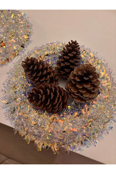 Biz Class Set of 4 Natural Cones Brown Christmas Decor Christmas Table 10 cm