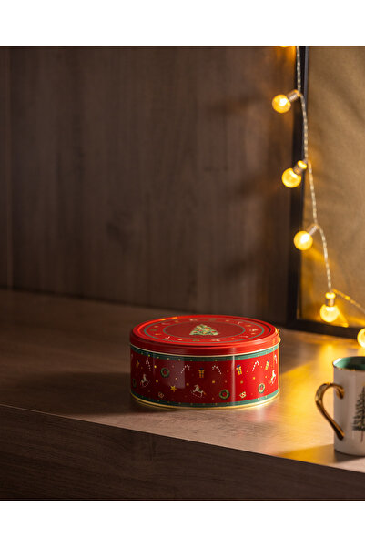 Madame Coco Bonni Round Metal Box - Medium Size - Red