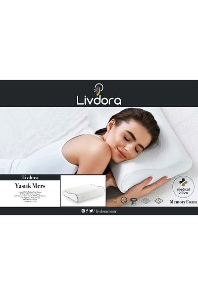LİVDORA Livdora Visco Medical Neck Rest Orthopedic Pillow (56X36X11)