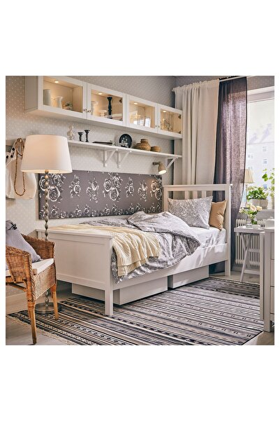 IKEA tek kişilik karyola, beyaz vernik, 90x200 cm