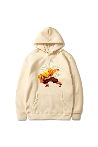 GALASHOP تي شيرت بغطاء للرأس مطبوع عليه Demon Slayer Agatsuma Zenitsu
