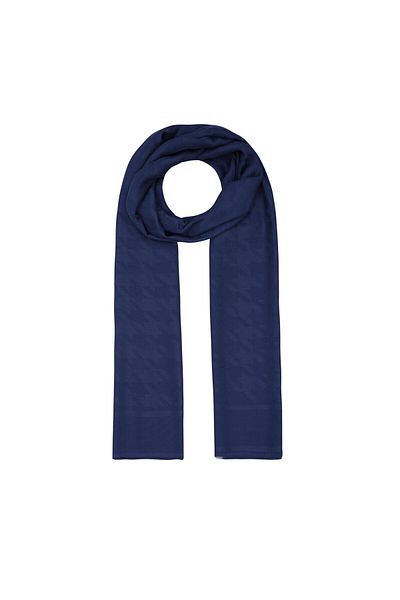 ipekevi Σάλι μονόγραμμα με μοτίβο λοστός - Navy Blue