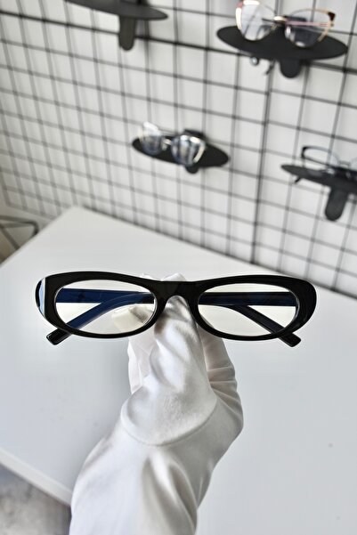 LOOKUP NEW Nigel Siyah Cat Eye Kemik Şeffaf Tr90 Kadın Erkek Unisex Mavi Ekra...