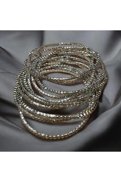 stainles steel White Stone Elastic Waterway Bracelet
