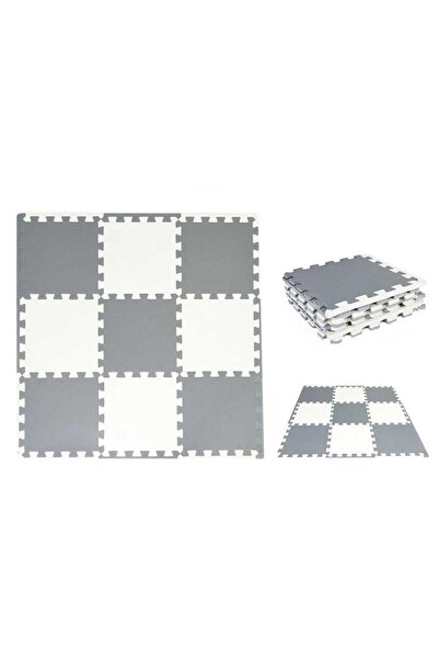 Bumble & Bird سجادة لعب بيبي سيف - رمادية وكريمية - 9 قطع - مجموعة متنوعة