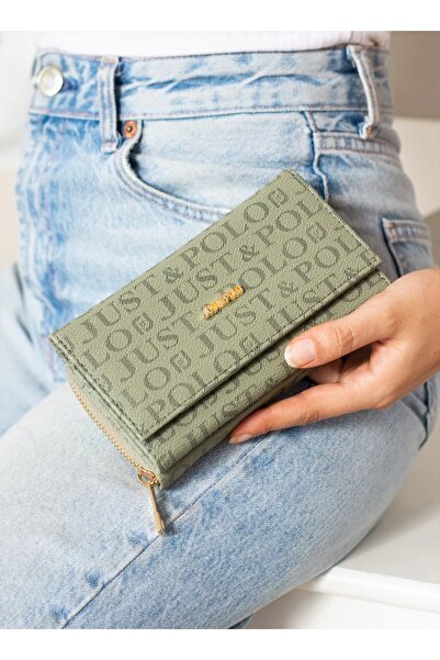 Just Polo Text Printed Medium Size Folding Women's Wallet and Money Bag Card Holder