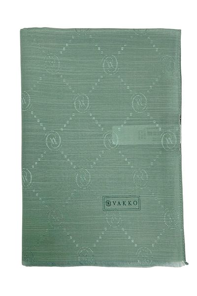 Vakko Μεταξωτό βαμβακερό σάλι - Μονόγραμμα σε χρώμα μέντας