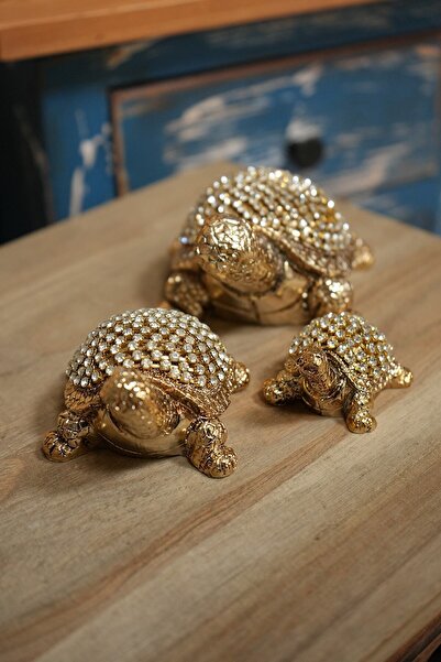 caMekan Ev Hediyesi Kaplumbağa (3LÜ SET) Dekoratif Obje Biblo Hediyelik Objel...