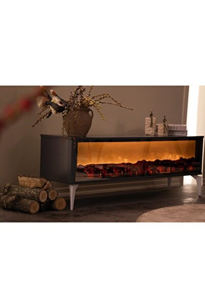 MeGulart Şömineli Televizyon Ünitesi Full Şömine Görünümlü 170 Cm