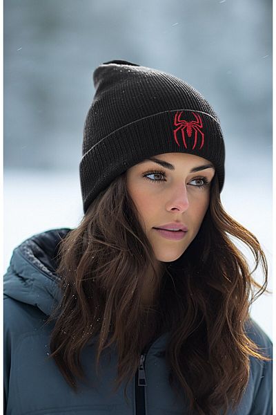 Fuddy Moda Unisex Lettering Spider Printed Beanie, Spiderman Printed Men Women Children Baby Outdoor Hat