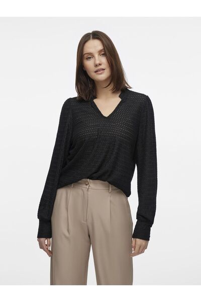 VILA Oberteil mit langen Ärmeln V-Ausschnitt