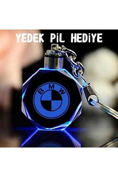 Led Anahtarlık Bmw Logolu 7 Renk Yanan Yedek Pil Hediyeli Led Işıklı 7 Renk Y...
