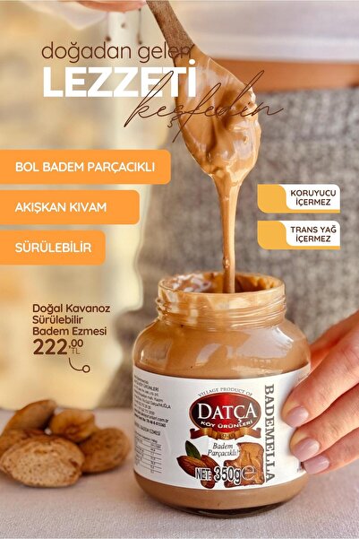 Datça Köy Ürünleri 1949 Bademella Badem Parçacıklı Badem Ezmesi 350 Gr