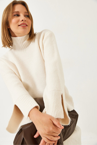 Bianco Lucci Pulover de damă din tricot cu mâneci cu fante 231111 60261257