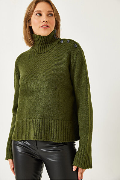 Bianco Lucci Women's Lapel Button Detailed Knitwear Sweater 241235 60261259