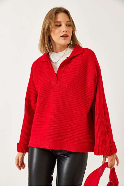 Bianco Lucci Women's Self Sleeve Placket Knitwear Sweater 231153 60261263