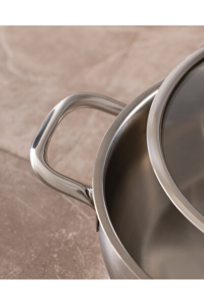 Madame Coco Vera Kısa Tencere - Çelik - 28 cm